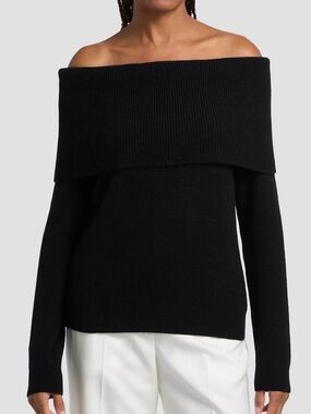 Minnie Rose black off the shoulder Sweater szS